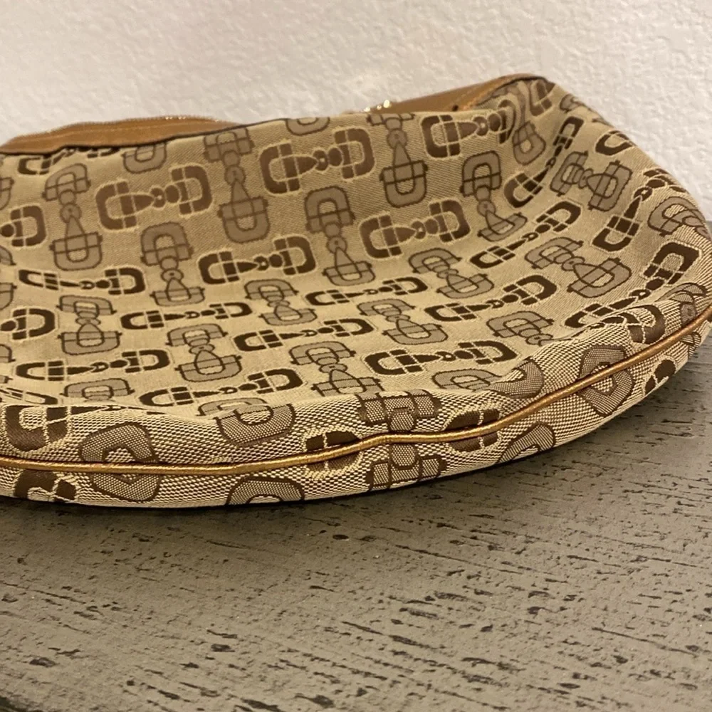 Vintage Gucci Brown Hobo Bag with Iconic Horse Bit Print